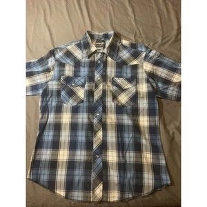 Wrangler Peal Snap Western shirt Sz Large     T784